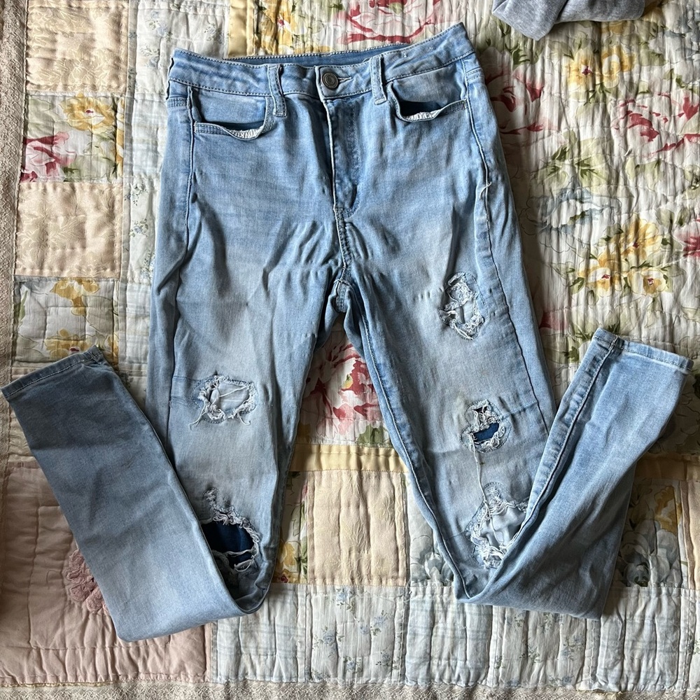blue patchwork jeans. target. size 5